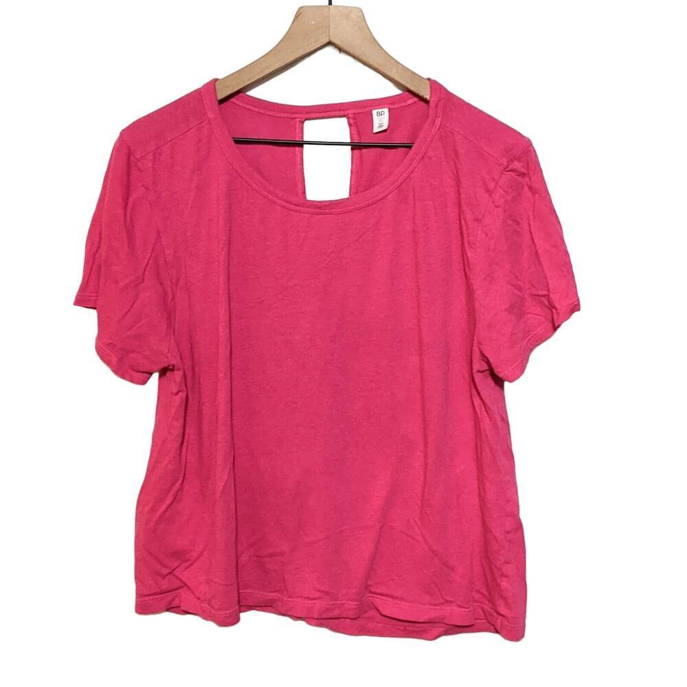 BP. Top Womens XL Dark Pink Twist Back Cutout Tee T-Shirt Short Sleeve Crew Neck
